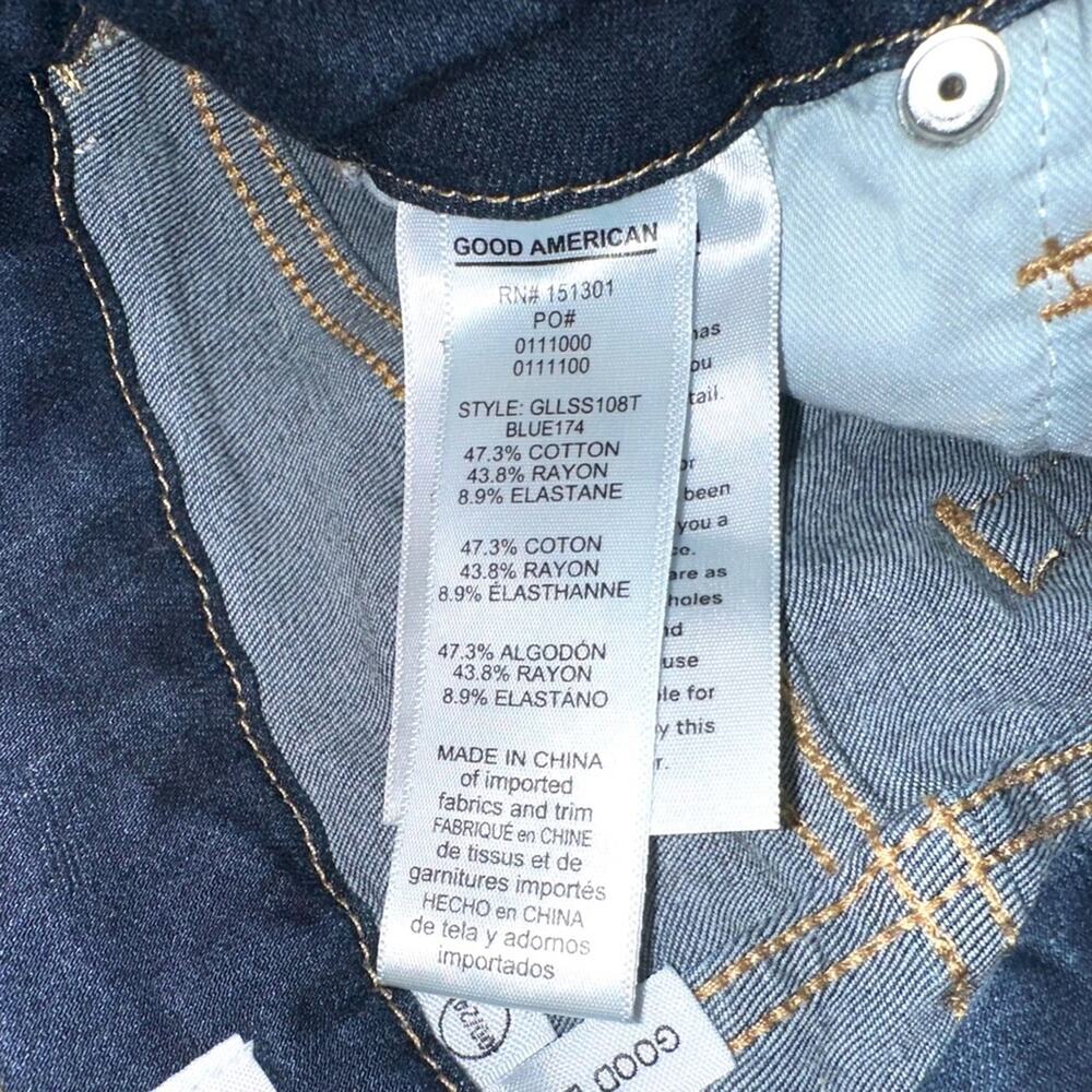 Good American Good Legs Side Cut Out Dark Wash Skinny Jeans 00/24 - Picture 5 of 9